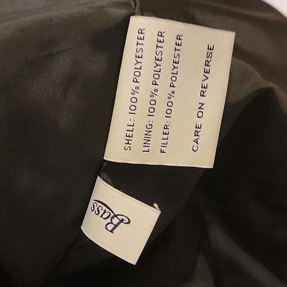 GH Bass Black Quilted Vest Brown Piping Trim Size Large Two Front Pockets VGUC - Picture 12 of 16